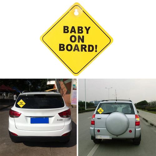 Generic Sécurité Bébé BABY BOARD, Panneau Réfléchissant Jaune à Ventouse pour  Voiture à prix pas cher