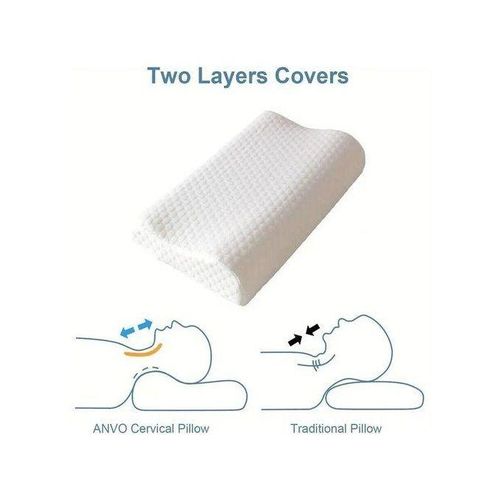 product_image_name-Generic-Oreiller de Soutien Cervical en Mousse à Mémoire Ergonomique, housse amovible lavable-3