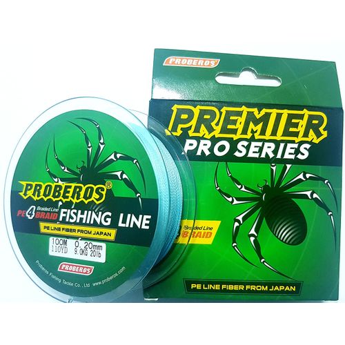 Proberos 100m Tresse de pêche file Robuste 0.20mm 9kg a canne leurre  moulinet filet à prix pas cher