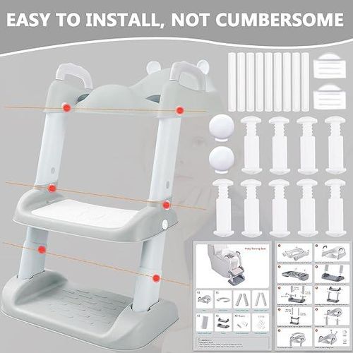 product_image_name-Generic-pack mon bébé 2in1  Propreté et éducation- Réducteurs de toilettes bébé orange+ Baignoire Pliable bleu pour Bébé avec Coussin de Bain Bassin de Douche Portable Antidérapante, avec thermomètre-5