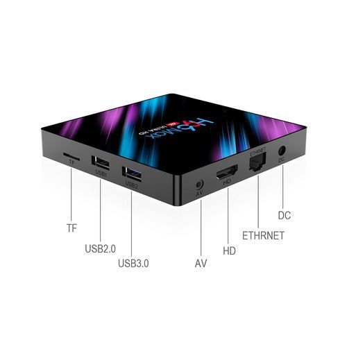 H96 H96 Max TV Box Android 9.0 - Noir 4Go RAM+64Go ROM With time display