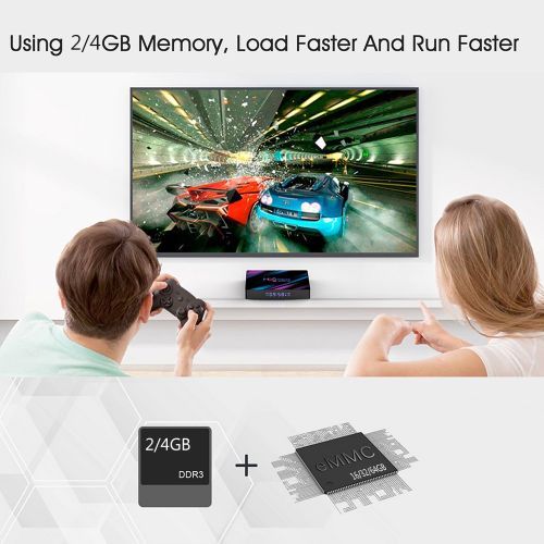 H96 H96 Max TV Box Android 9.0 - Noir 4Go RAM+64Go ROM With time display