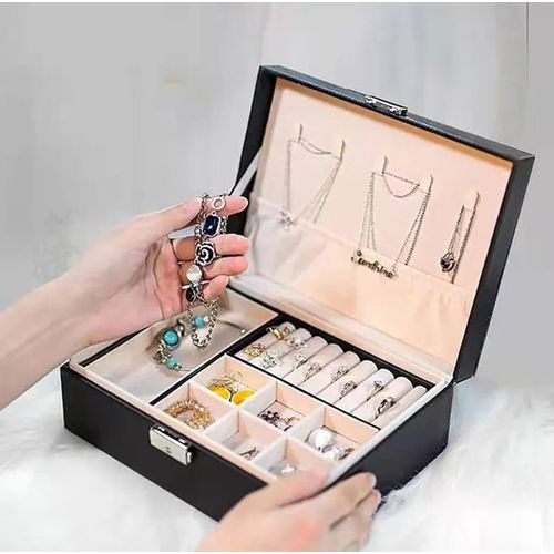 Generic Boite à Bijoux Noir pour Femmes et Petites filles, Boite  d'arrangement pratique et raffinée à prix pas cher