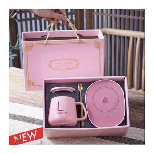 product_image_name-Generic-Lucky Tasse Chauffante en Ceramique Rose pack complet Cadeaux Coffee Mug-1