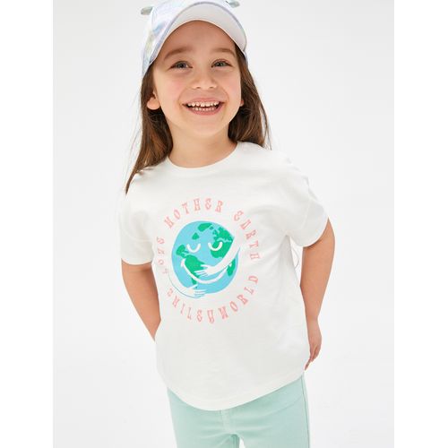 product_image_name-Koton-T-shirt Fille Blanc Ecru-1