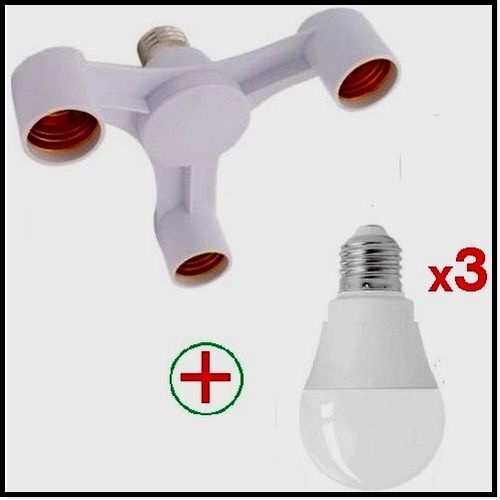 Generic Adaptateur de 3 Ampoules E27 +3 Lampes Led 9watts E27// Support E27  vers 3xE27 à prix pas cher