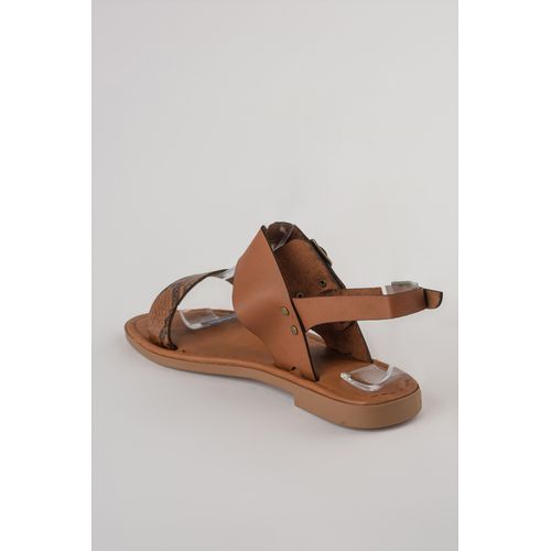 product_image_name-Trendyol Collection-Tan Snake Detailed Women's Sandals TAKSS20SD0027-3