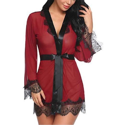 Mara Sho Nuisette femme elegante Chemise de Nuit Manche Longue Dentelle a prix pas cher Jumia Maroc