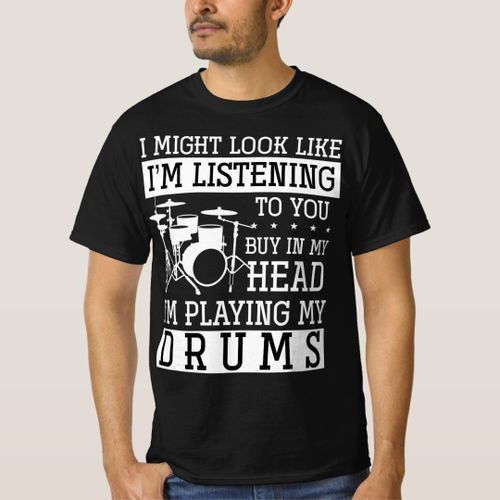 Generic T shirt Drummer Percussion batterie musique batterie cadea