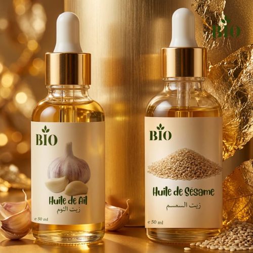 product_image_name-Bio-Huile de ail 50 ml et Huile de sesame 50 ml soin peau cheveux-1