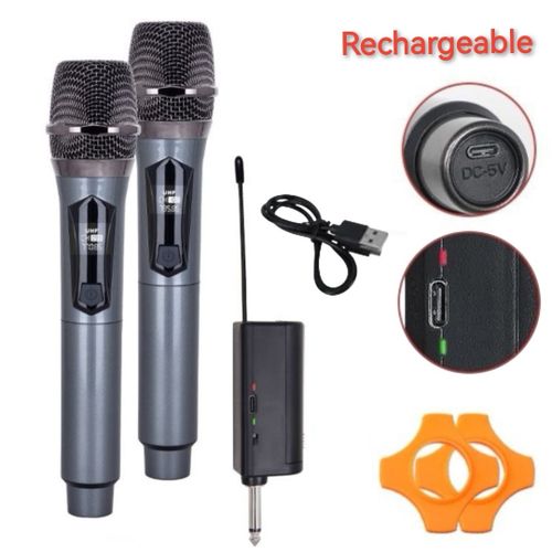 Microphone sans fil numérique portable, 2 canaux, UHF, statique