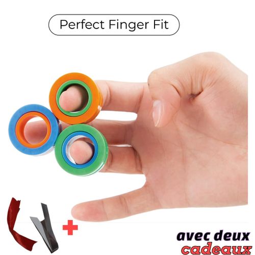 Generic 3 Anneaux magnétiques colorés pour doigt, ensemble de jouets Fidget  à prix pas cher