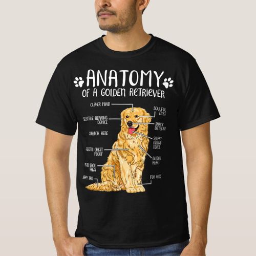 Generic Funny Anatomy Golden Retriever Dog Lover T Shirt unique design t shirt tres bon qualite