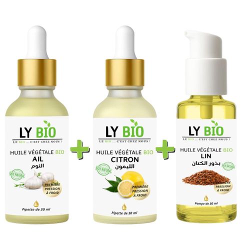 product_image_name-LY BIO-PACK HUILE AIL 50ML - PIPETTE + HUILE CITRON 50ML - PIPETTE + HUILE LIN 50ML - POMPE-1