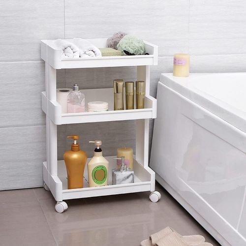 Generic Meuble De Rangement - Étagère De Cuisine Rangement 3 NIVEAUX -  Blanc - Prix pas cher