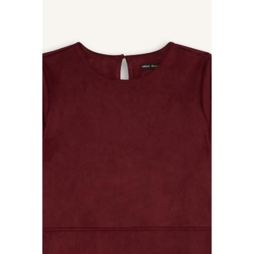 product_image_name-Defacto-Woman Round Collarfit And Flare Short Sleeve Knitted Dress - BORDEAUX - D8644AX-1