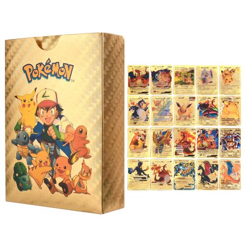 Pokemon Carte dorée pokémon, boite dorée de 55 Cartes en feuille d'ores à  prix pas cher
