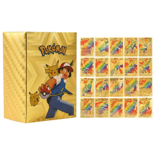 Pokemon Carte dorée pokémon, boite dorée de 55 Cartes en feuille d'ores à  prix pas cher