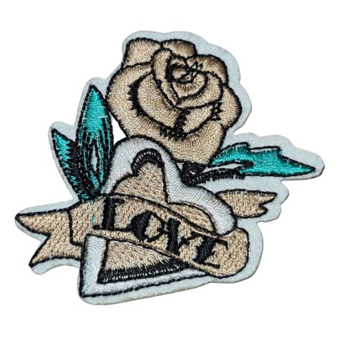 Generic Fleur Love Beige (pack de 10 pièces) - Badge thermocollant stylé  pour vos vêtements à prix pas cher