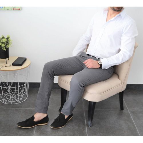 Generic Pantalon chino gris fonce pour homme