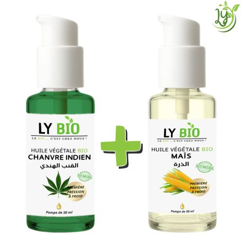 product_image_name-LY BIO-PACK HUILE HYDRATANT & NUTRITIVE 50ML - POMPE + HUILE MAIS 50ML - POMPE-1