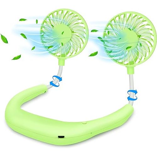 Neck Fan, Rechargeable Battery Operated Portable Fan 2600mAh, Hands Free  Personal Fan Hang Around Neck Fans, Wearable Small Fan for Outdoor Working