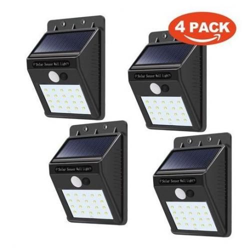 Lumière Solaire Extérieur Détecteur de mouvement 18 LED 4 Pack