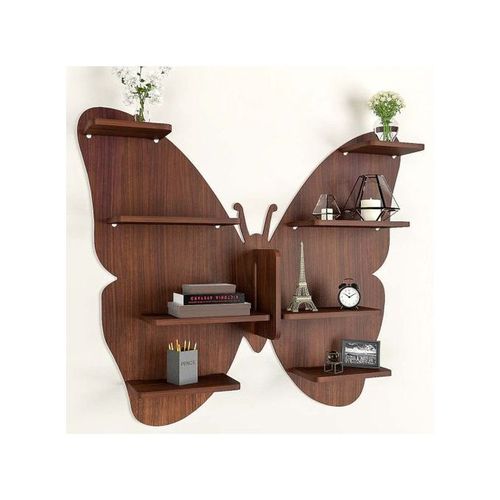 product_image_name-Generic-Étagère murale en bois en forme de papillon-Marron-1