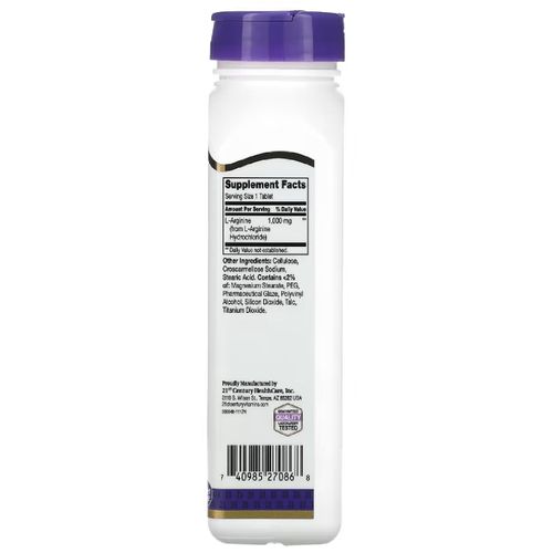 product_image_name-21st Century-إل أرجينين، 1000 ملغ، 100 قرص-3
