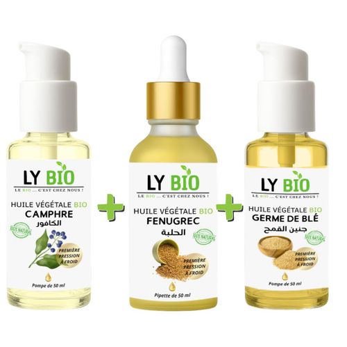 product_image_name-LY BIO-PACK HUILE CAMPHREE 50ML - POMPE + HUILE FENUGREC 50ML - PIPETTE + HUILE GERME DE BLE 50ML - POMPE-1