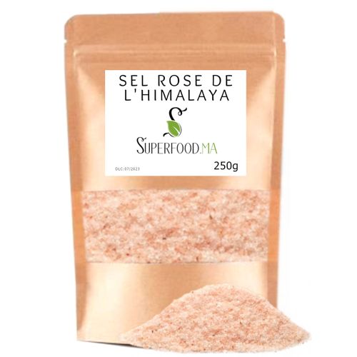 superfood.ma Sel Rose Himalaya Fin 100% Naturel Non Raffine Riche En  Mineraux 250g à prix pas cher