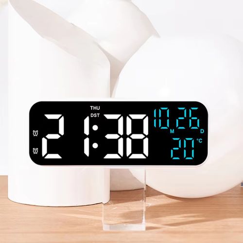 Generic Horloge Numerique de table Reveil electronique avec controle vocale Affichage LED Temperature Clock Digital Alarme