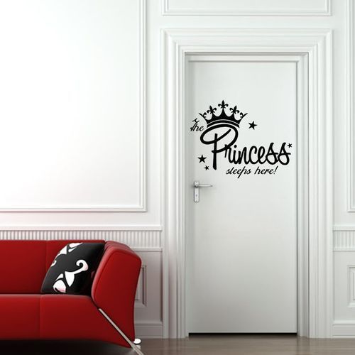 product_image_name-Generic-Sticker porte citation princess sleeps here Autocollant Vinyle - mk015 ملصق ديكور-2