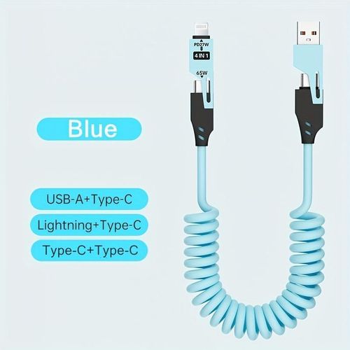 product_image_name-Generic-Moka Câble de chargement 2 en 2 65W, multi-ports USB Type C, câble de données de charge rapide pour iPhone 16 15 14 13 Xiaomi Samsung PD 27W-1