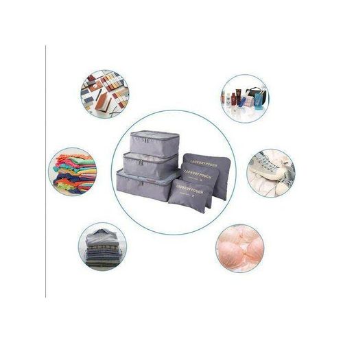 product_image_name-Generic-Set 6-Pieces - Rangement pour sièges-auto de bagages - Ensemble d'organisateurs de valises - GRIS.-6