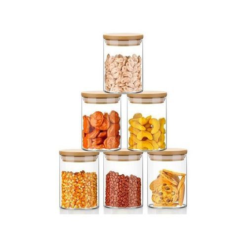 product_image_name-Generic-Lot de 6 bocaux à épices hermétiques en verre, boite à épices مجموعة من 6  علب توابل زجاجية محكمة الغلق + دعامة خشبية -7