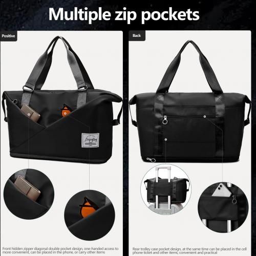 product_image_name-Generic-حقيبة رياضية للسفر والجيم حقيبة تخزين ملابس بمقبض مزدوج مقاومة للماء للسفر واللياقة البدنية ذات سعة كبيرة-3