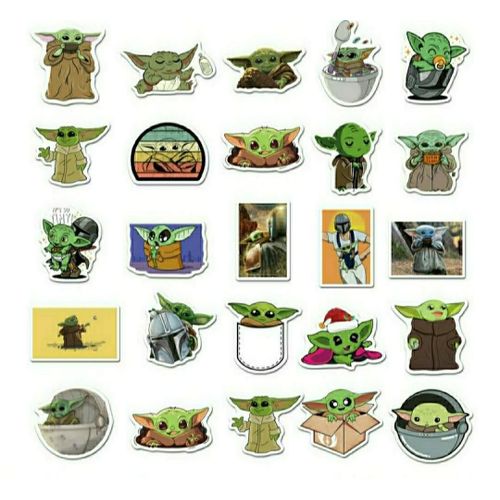 product_image_name-Generic-ملصقات حرب النجوم المقاومة للماء 15 قطع من Mandalorian Yoda لجيتار الكمبيوتر ولوح التزلج-2