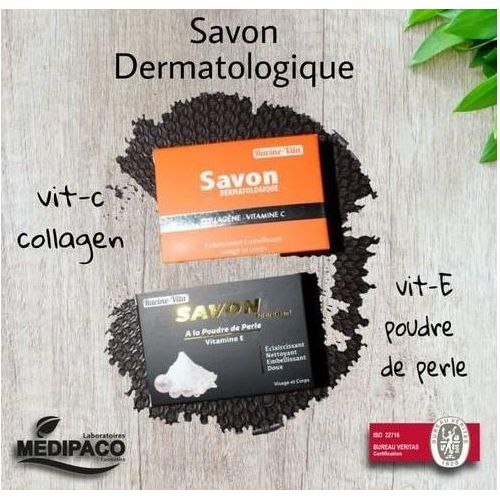 product_image_name-Racine Vita-Savon Dermatologique Vitamine C 80Gr + Savon Dermatologique à la Perle 80Gr-1