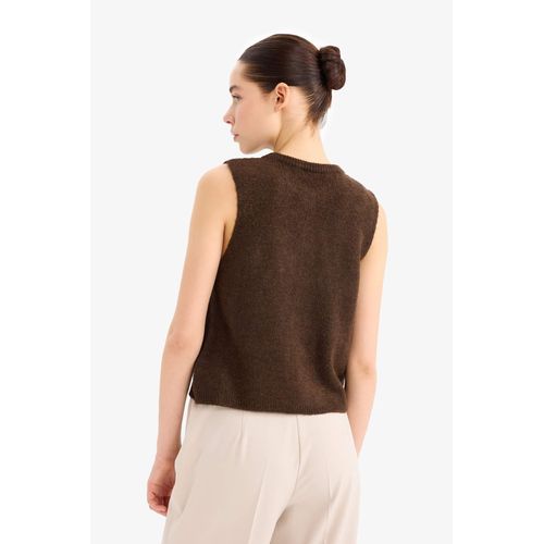 product_image_name-Defacto-جيلي تريكو قصة عادية بياقة مستديرة-5