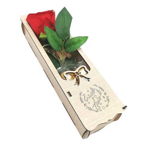 Generic Cadeau d'anniversaire pour mère- boite en bois de chocolat et de  belle rose à prix pas cher