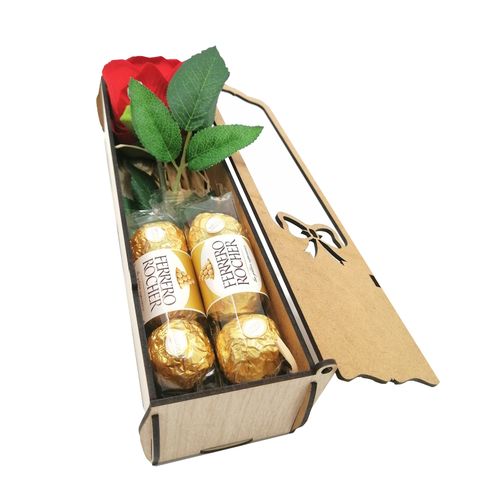 Generic Cadeau d'anniversaire pour mère- boite en bois de chocolat et de  belle rose à prix pas cher