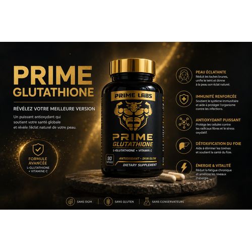 glutathione et vitamine c Prime Labs Glutathione + Vitamine C 90 Capsules –