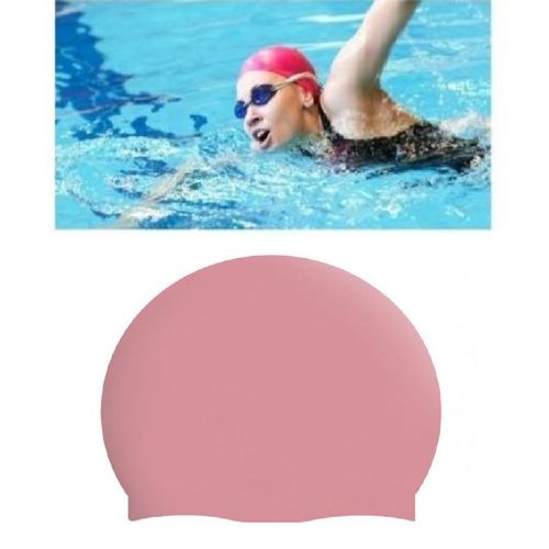 Generic Bonnet de natation en silicone pour femmes & hommes