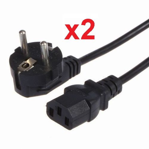 Generic Câble Alimentation PC // Compatible Imprimante écran Projecteur,  Lot de 2 unités à prix pas cher