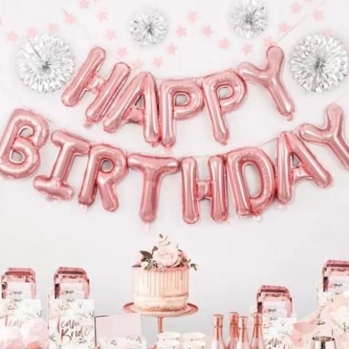 Generic Ballon Happy Birthday Rose Gold Pour décoration Anniversaire à prix  pas cher