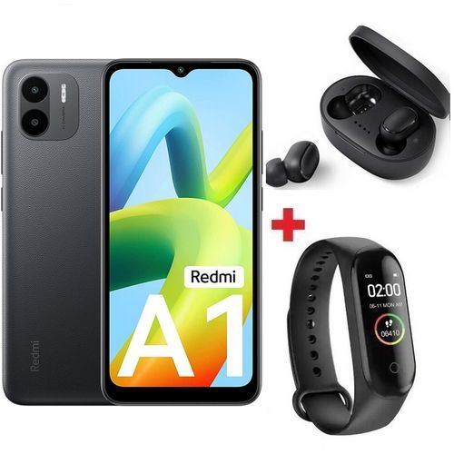 Redmi A1 6.52" - 2GB + 32GB - Dual Sim - 8 MPx – Noir + Band + Écouteur