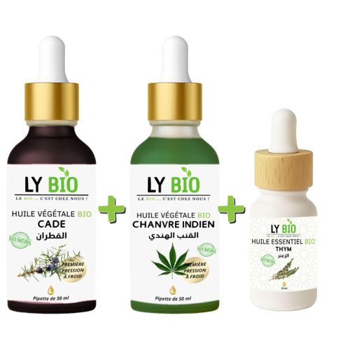 product_image_name-LY BIO-PACK HUILE CADE 50ML - PIPETTE + HUILE HYDRATANTE & NUTRITIVE 50ML - PIPETTE + HUILE ESSENTIEL THYM 10ML-1