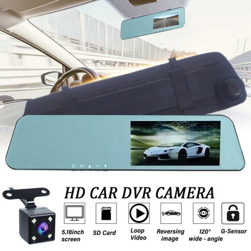 Generic Camera Voiture sur Rétroviseur DVR Dashcam + Caméra de recul, HD,  Angle 170° à prix pas cher