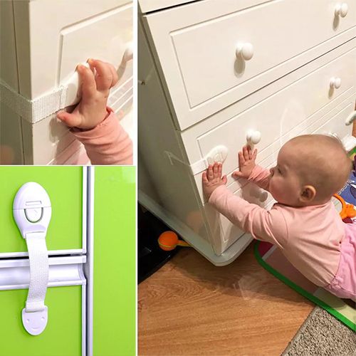 10 pièces enfant sécurité armoire serrure bébé preuve sécurité protecteur  tiroir porte armoire verrouillage en plastique Protection enfants serrure  bébé soins, ✓ Meilleur prix au Maroc et ailleurs